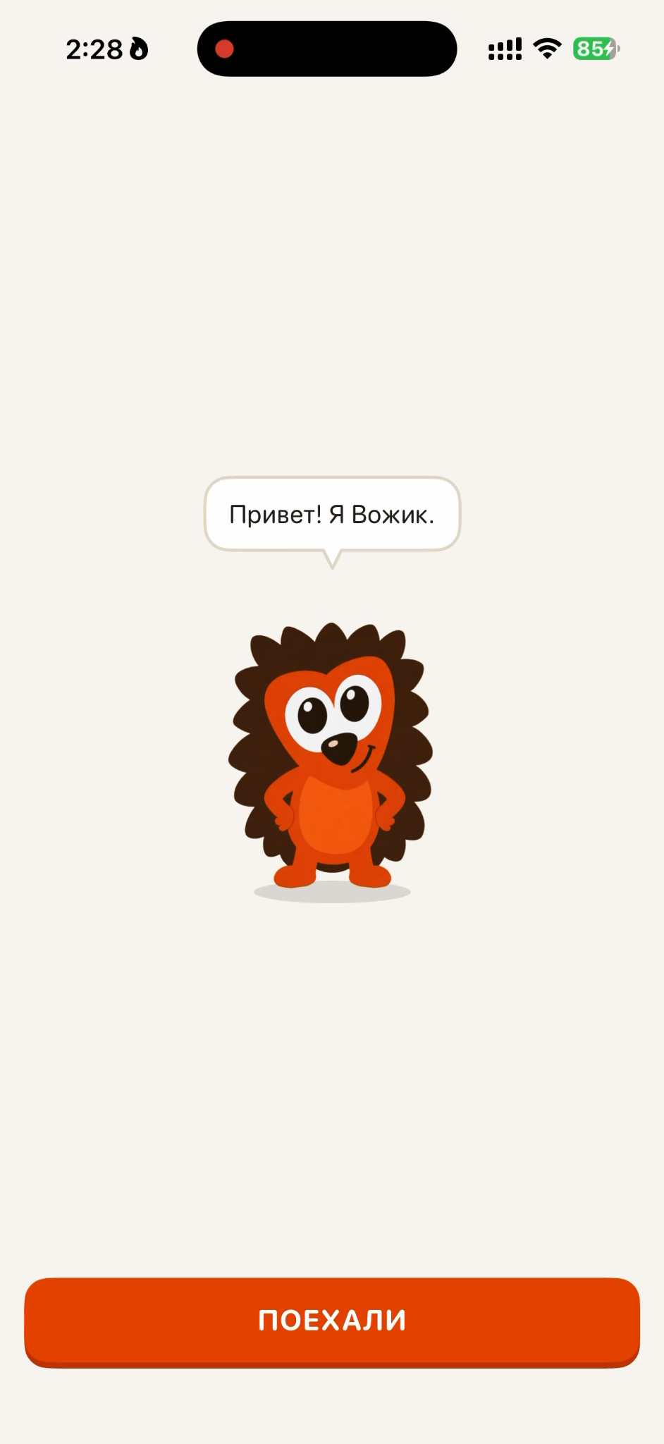 Вожик встречает ученика перед началом обучения